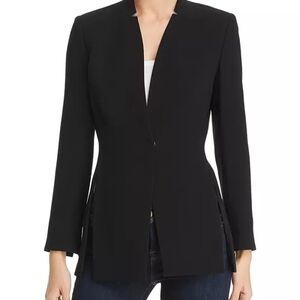 Elie Tahari Black Women's Blazer Split Hem